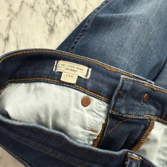 NEW Madewell Women’s Dark Blue 10” High-Rise Skinny Jeans Size 26 Tall / 2 US - Picture 4 of 6